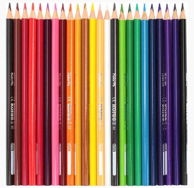 Олівці кольорові Kores 24 шт. зі стругачкою трикутні 3 мм - фото 3 Олівці кольорові Kores 24 шт. зі стругачкою трикутні 3 мм - фото 3