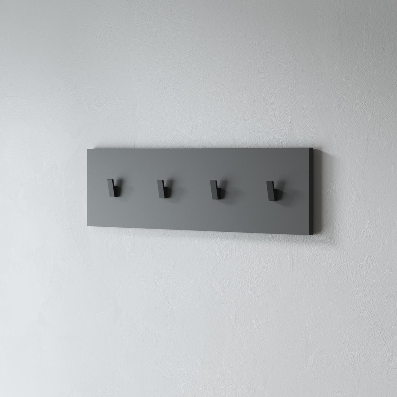 Вешалка настенная VAYS с 4 крючками 80х3х22 см Антрацит (30381593)