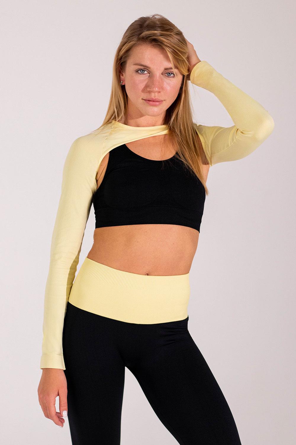 Кроп-лонгслив женский Giulia FLEX SLEEVE S/M Yellow-lemon grass (31886408)