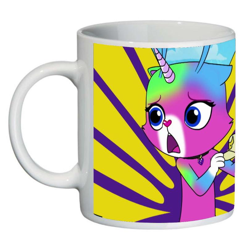 Кружка с принтом SuperCup Радужно бабочковая единорожная кошка (SC-Rainbow Butterfly Unicorn Kitty-002)