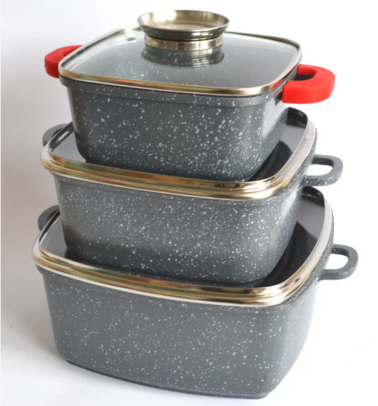 Каструлі квадратних A-Plus Сірий (AP-1491grey)