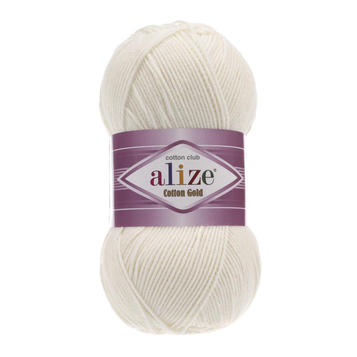 Пряжа Alize Cotton Gold 62 св. Молочный (6449)