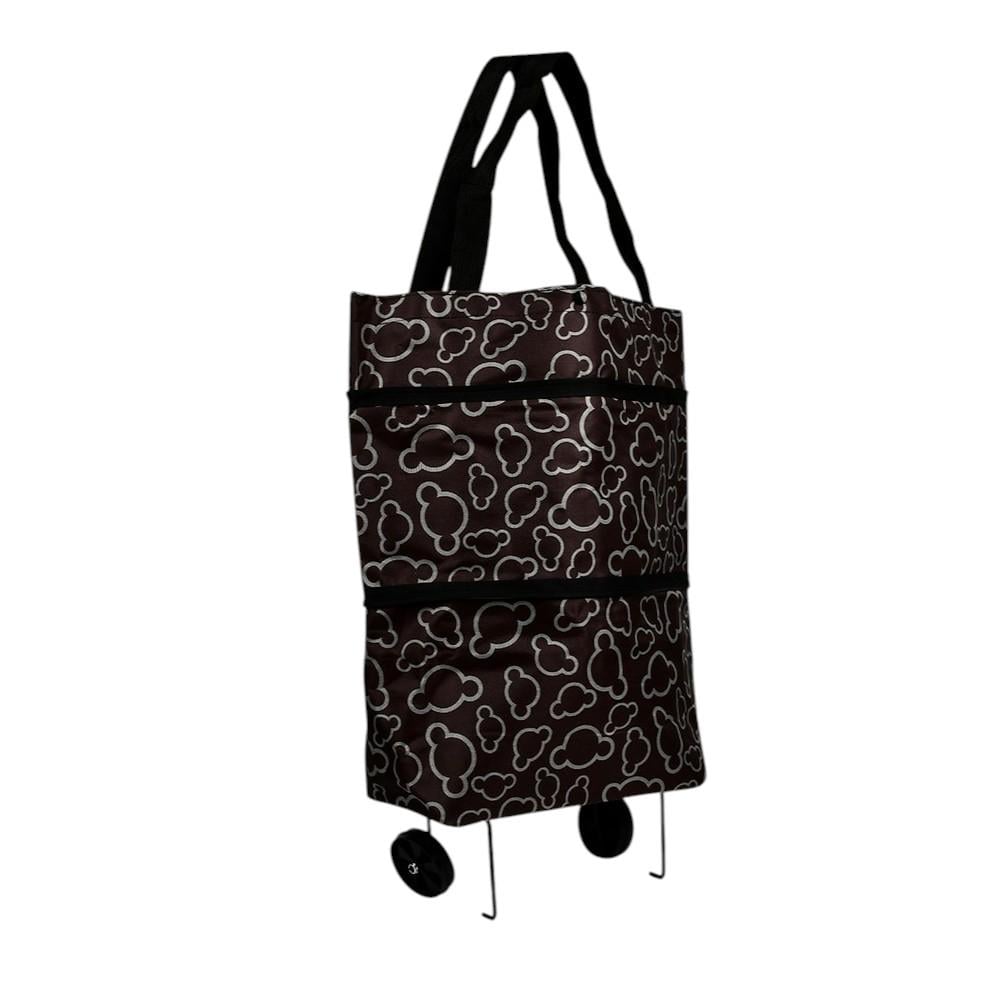 Хозяйственная тележка для покупок складная Stenson R32865 полиэстеровая с металлом 43х38х15 см Темно-коричневый (3bf09453)