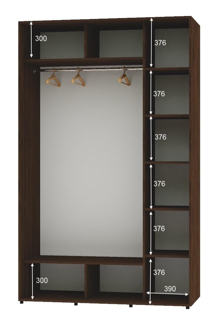 Шафа-купе дводверна Алекса ДСП 140х60х230 см Горіх селект кам'яний (51145) - фото 2 Шафа-купе дводверна Алекса ДСП 140х60х230 см Горіх селект кам'яний (51145) - фото 2