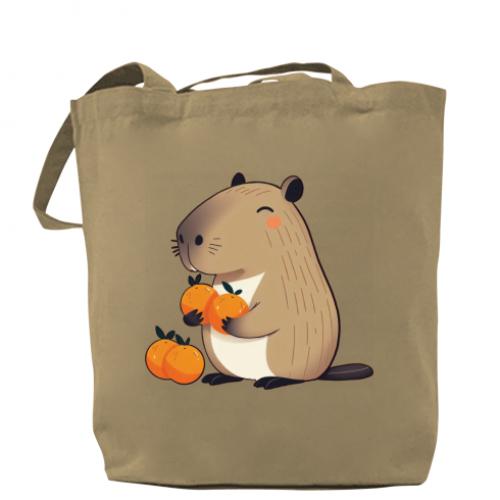 Шопер Капібара тішиться апельсинам 37х41 см Капучино (17077526-51-199693) Шопер Капібара тішиться апельсинам 37х41 см Капучино (17077526-51-199693)