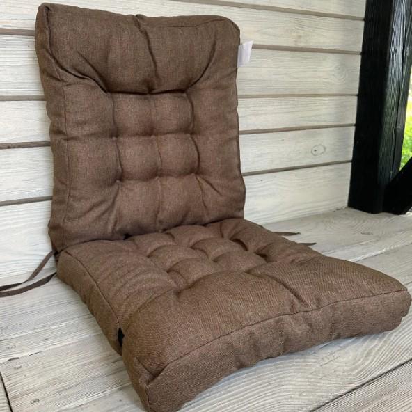Подушка на стул Decorator Sawana двойная с завязками 50х120х8 см. Светло-коричневый (84-164)