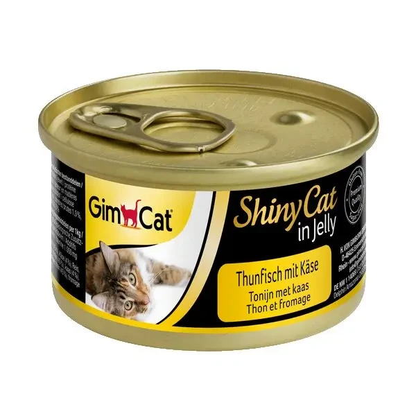 Вологий корм для котів GimCat Shiny Cat тунець та сир 70 г (G-414300/414188)