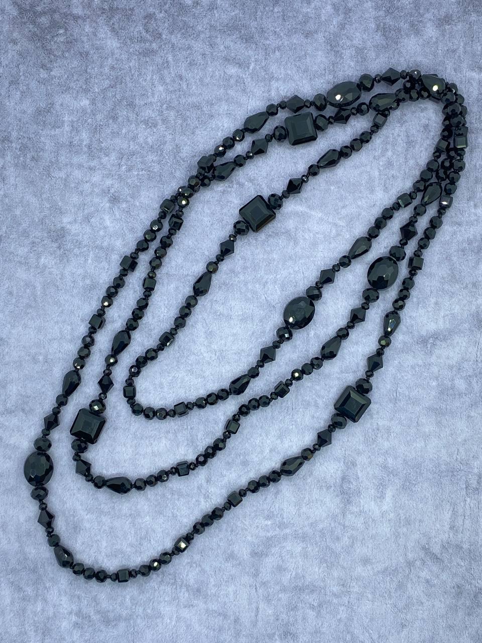 Намисто кришталь 160 см Чорний (9905)
