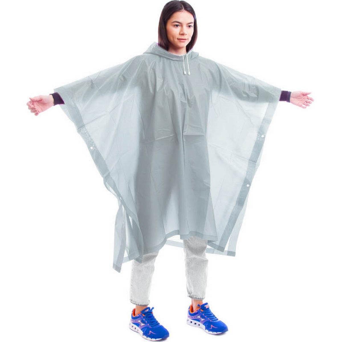 Плащ-дощовик пончо EVA на кнопках Прозорий (P1060-T)