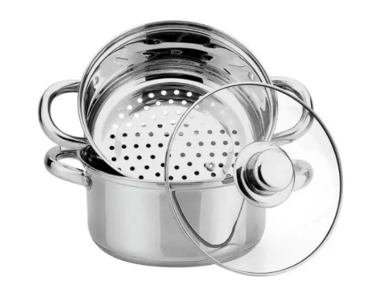 Пароварка-мантоварка Bohmann 2 л из нержавеющей стали двухъярусная.