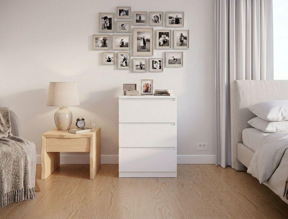 Комод MEBEX на 3 ящика 60х40х77,4 см Белый (VM3B600WH)