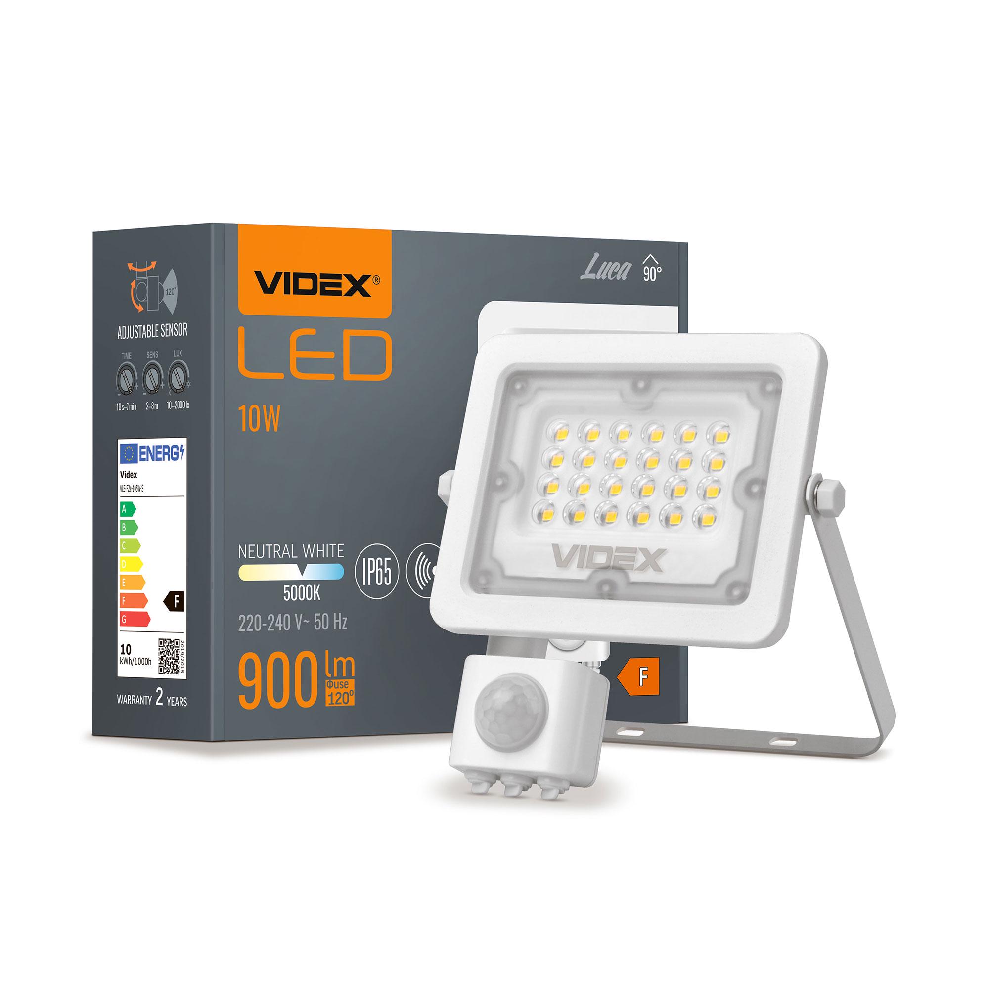 Прожектор LED Videx F2e 10W 900Lm 5000K 220V з датчиком руху та освітленості VLE-F2e-105W-S (27541) - фото 2 Прожектор LED Videx F2e 10W 900Lm 5000K 220V з датчиком руху та освітленості VLE-F2e-105W-S (27541) - фото 2