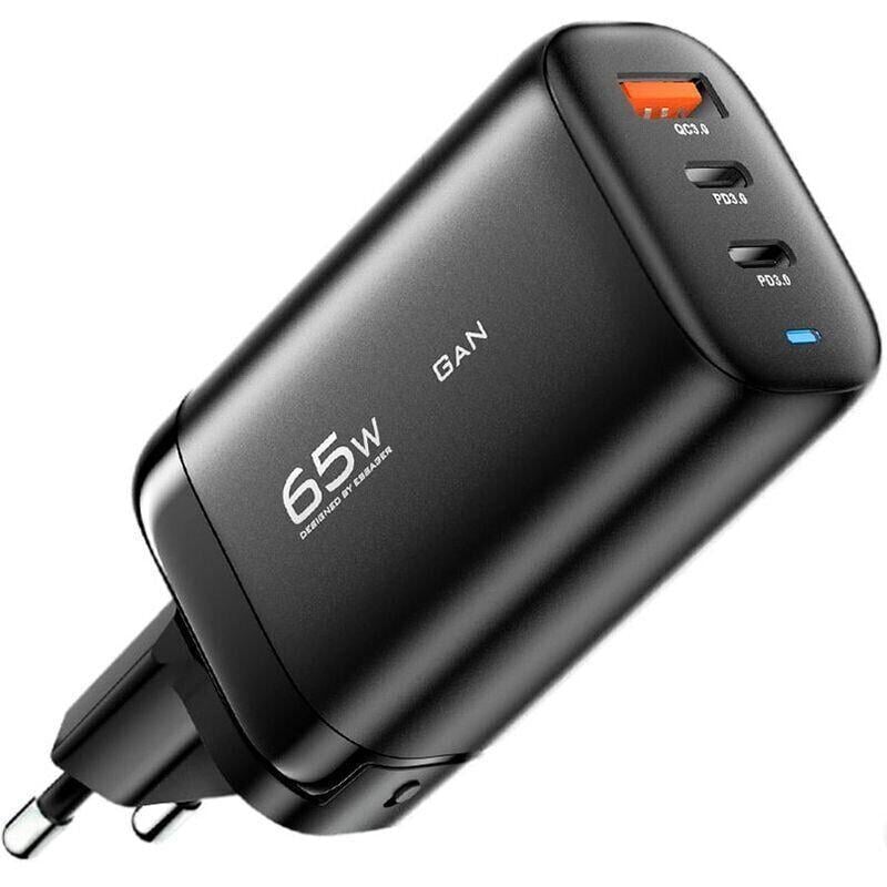 Зарядное устройство для телефонов Essager 65W Shining GaN Travelling Fast Charger PD+QC3.0 Black EU (ECT2CA-MYB01) Зарядное устройство для телефонов Essager 65W Shining GaN Travelling Fast Charger PD+QC3.0 Black EU (ECT2CA-MYB01)