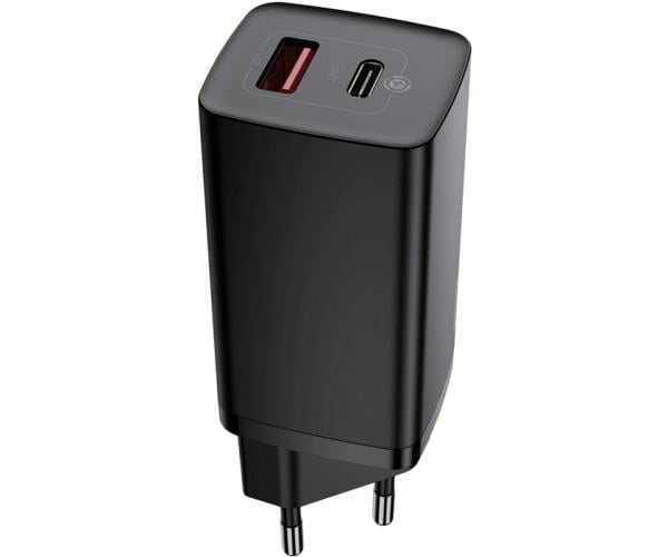 Устройство сетевое зарядное BASEUS GaN Lite CCGAN2L-B01 USB QC3.0 Type-C 65W 5A Black