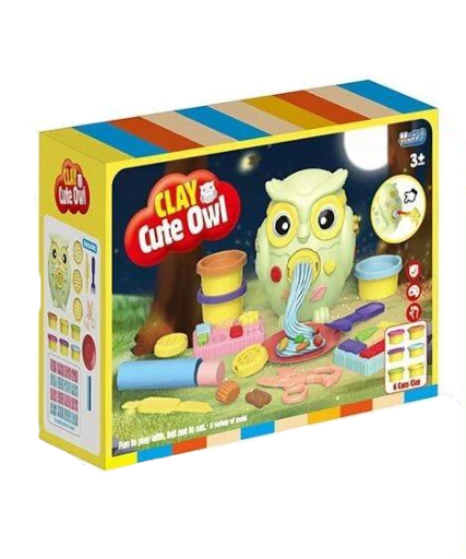 Тесто для лепки SM 8102 Сова 6 цветов массы для лепки/экструдер/молды (153464)