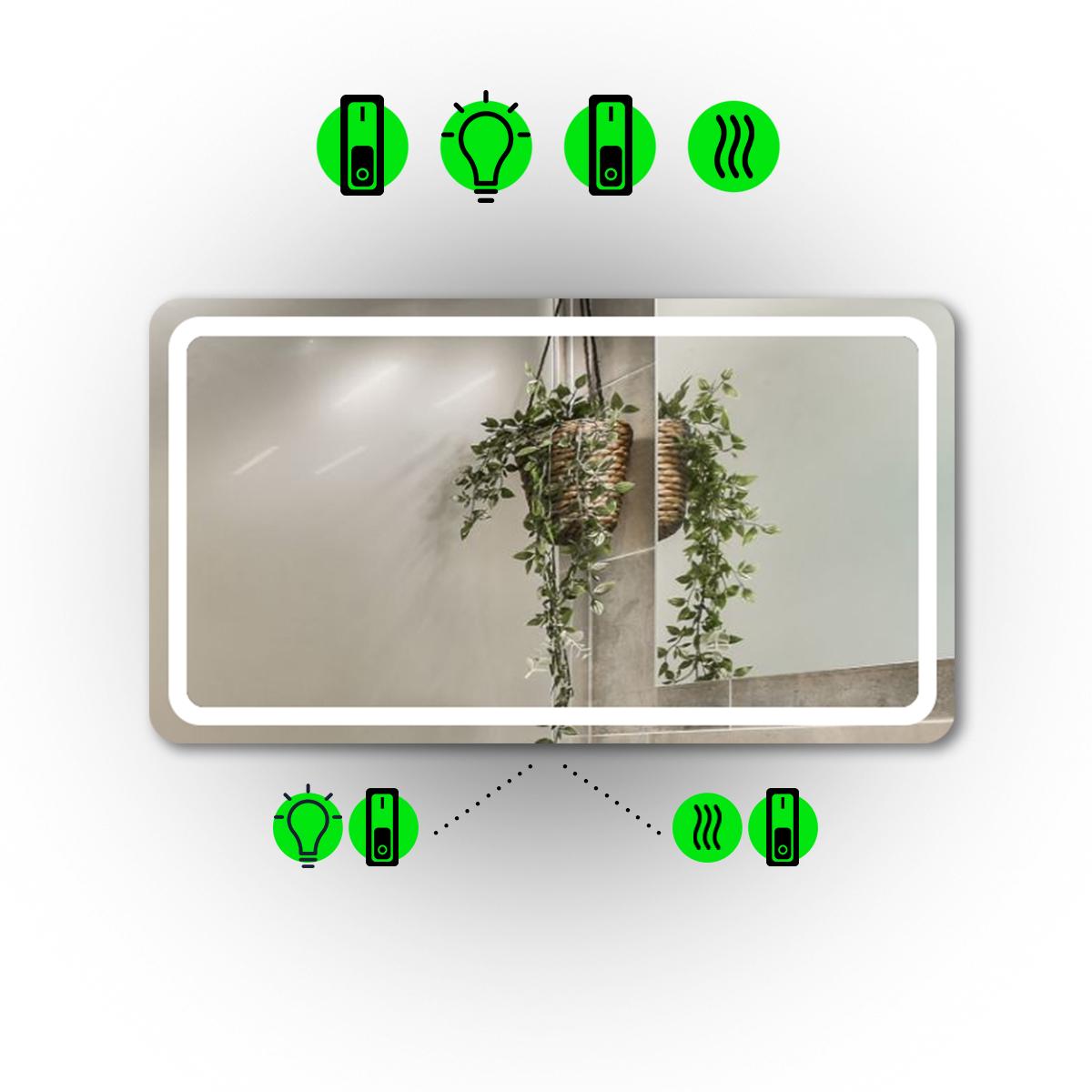 Зеркало с LED подсветкой Anvi с двумя механическими включателями и подогревом 80x60 см (Anvi/800x600/9191/2/1) Зеркало с LED подсветкой Anvi с двумя механическими включателями и подогревом 80x60 см (Anvi/800x600/9191/2/1)