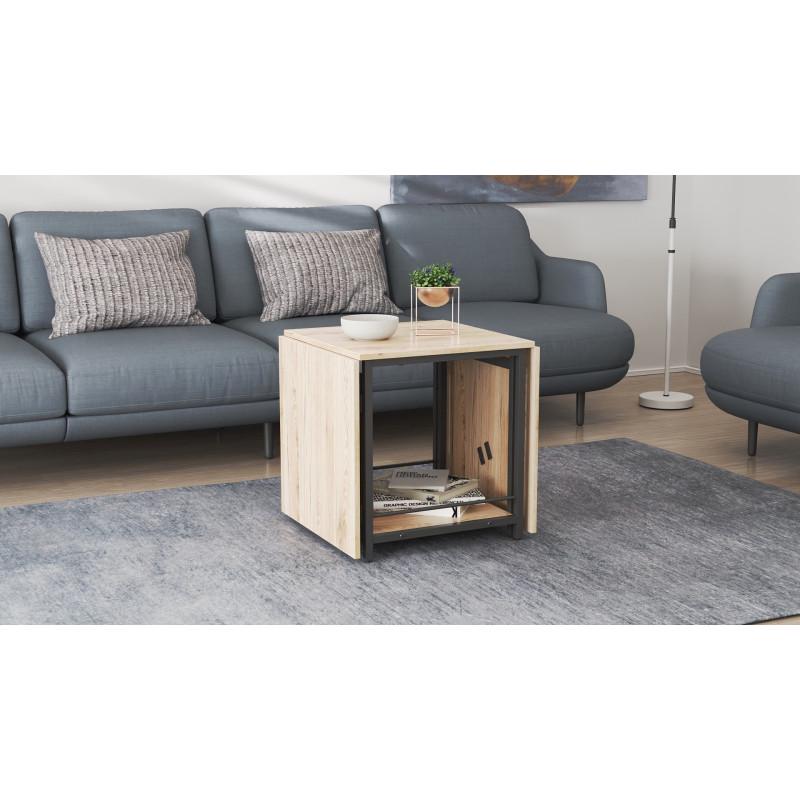 Стіл журнальний трансформер Ferrum-decor Kub Kombo Чорний метал ДСП Дуб Сан-Марино (FRD-105151) - фото 7