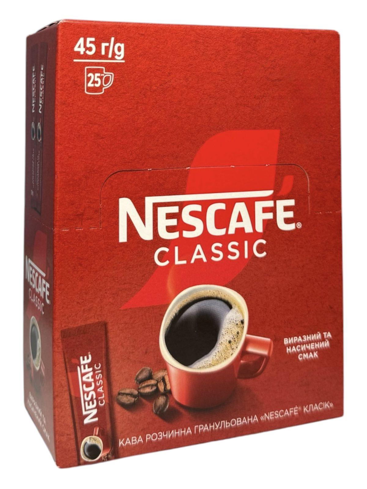 Кофе растворимый Nescafe Classic гранулированный в стиках 25х1,8 г (501)