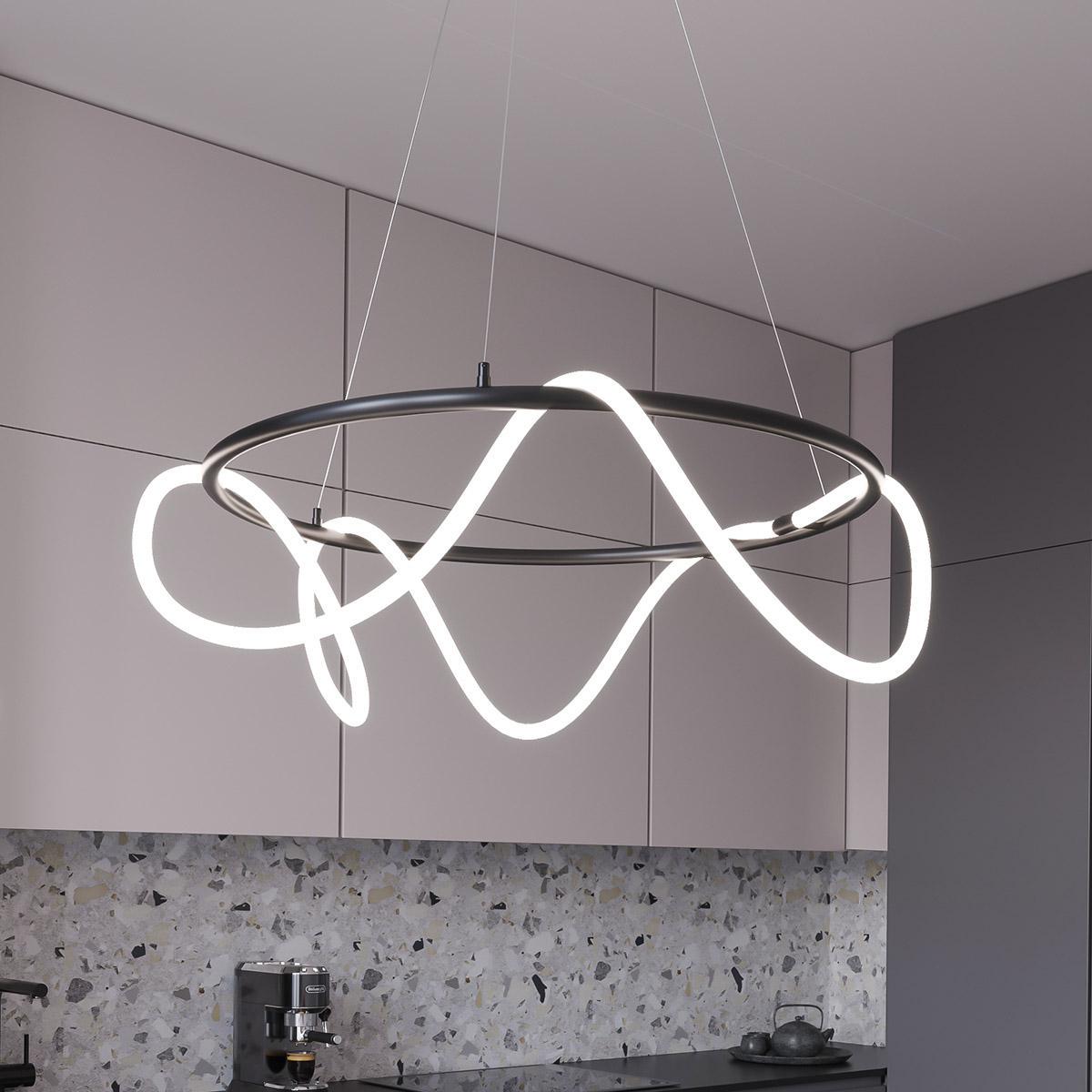 Люстра MJ-Light ROPE D800 4000K BK (10020)