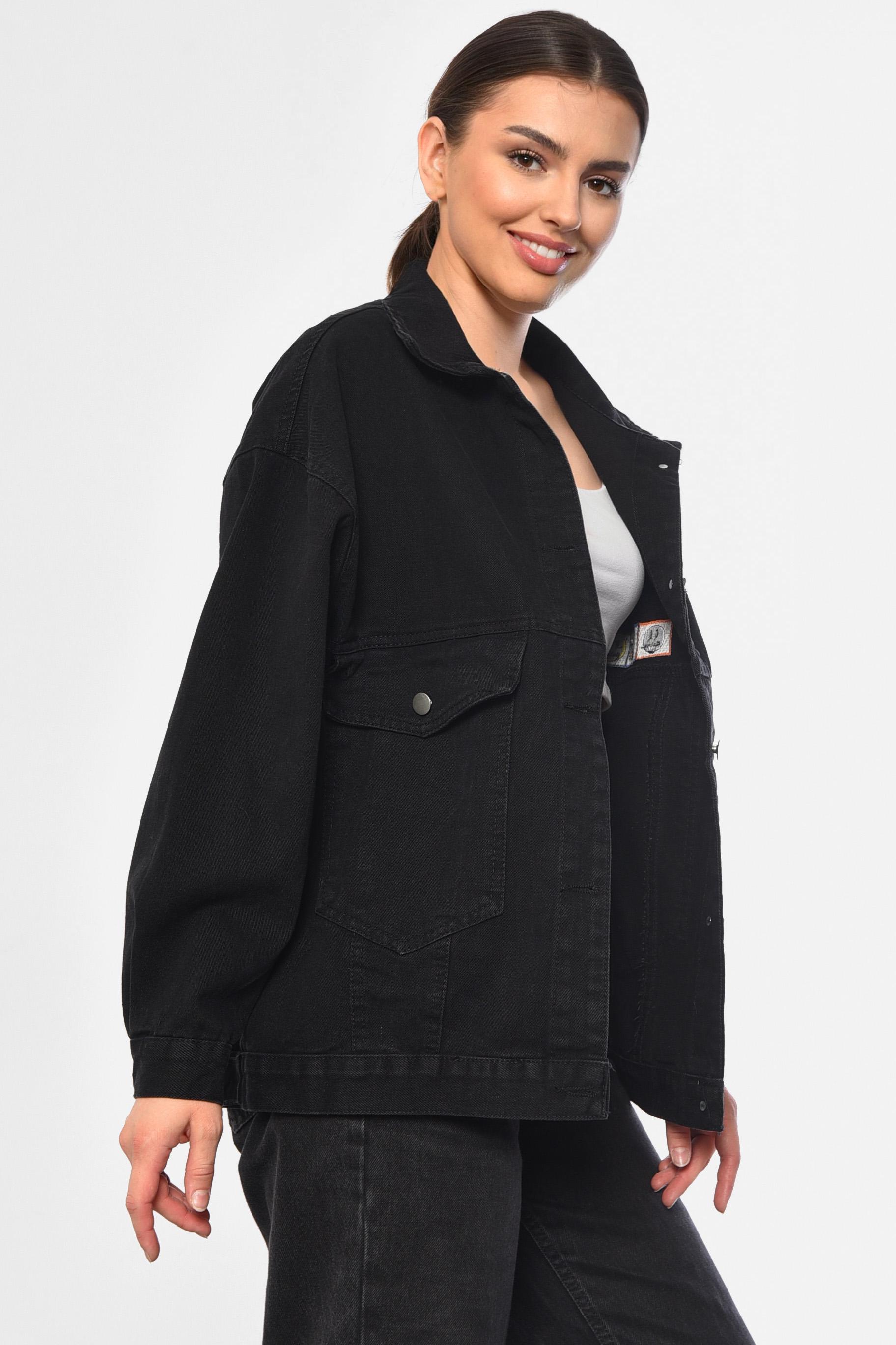 Джинсовка женская XL Черный (184228) - фото 2 Джинсовка женская XL Черный (184228) - фото 2