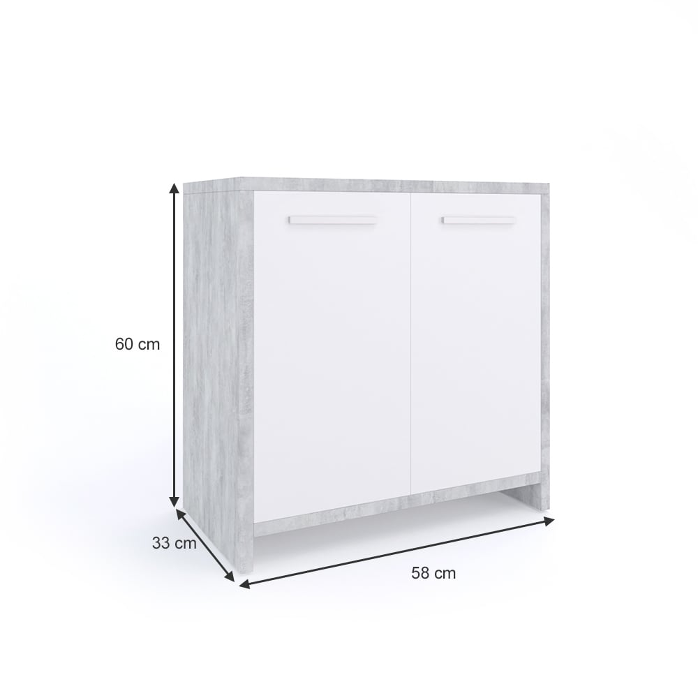 Шкафчик под раковину Kiko 58x60 Белый бетон - фото 2