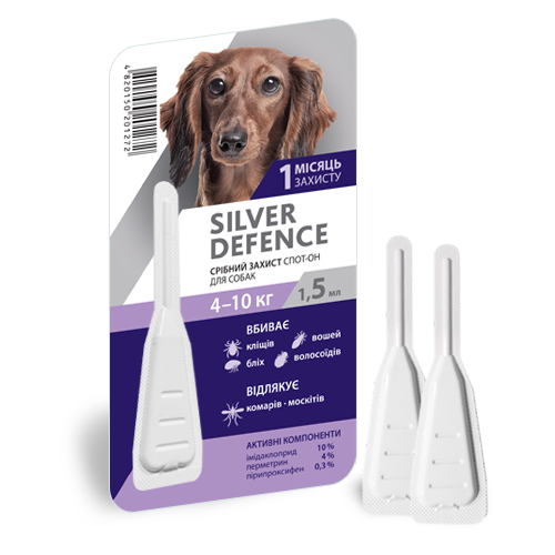 Противопаразитарные капли для собак Silver Defence 1,5 мл (001545)