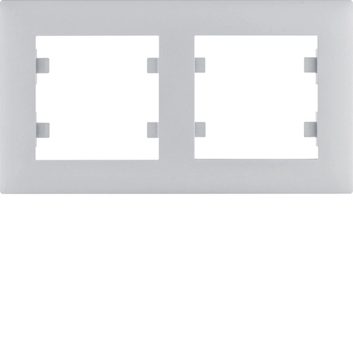 Рамка двухместная горизонтальная Hager Lumina Intens Серебряный (WL5722)