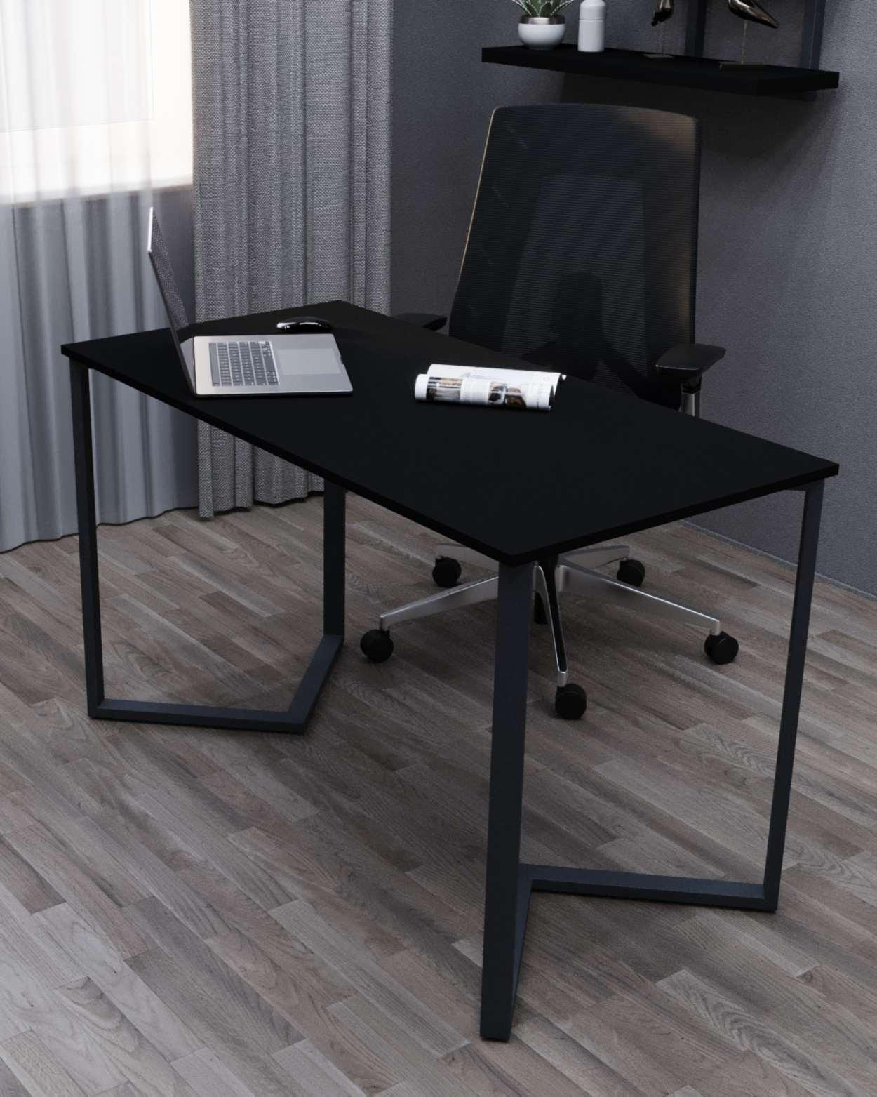 Стол письменный лофт Серия 9 металлический профиль 50х25 мм 1200х600х16 мм Черный (21806418)