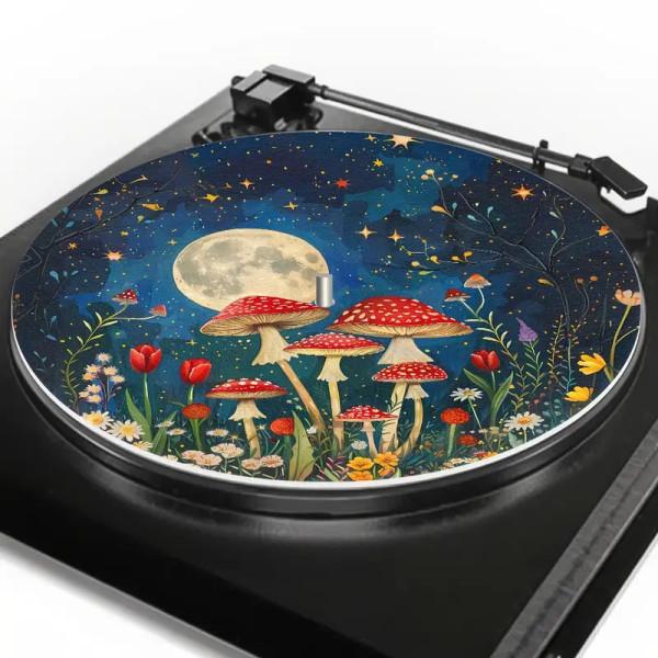 Сліпмат для вінілового програвача з повсті Мухомори Сліпмат для вінілового програвача з повсті Мухомори