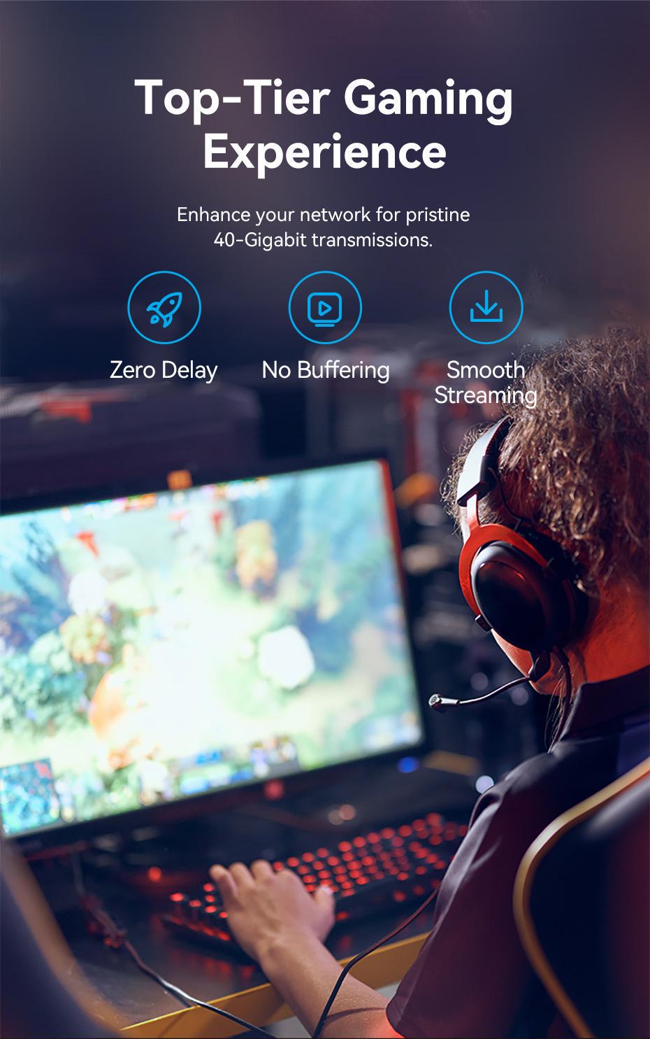 Патч-корд Vention Cat8 STP 40Gbps 2000MHz поворотный 90° 1,5м Черный (IKLBG) - фото 7 Патч-корд Vention Cat8 STP 40Gbps 2000MHz поворотный 90° 1,5м Черный (IKLBG) - фото 7