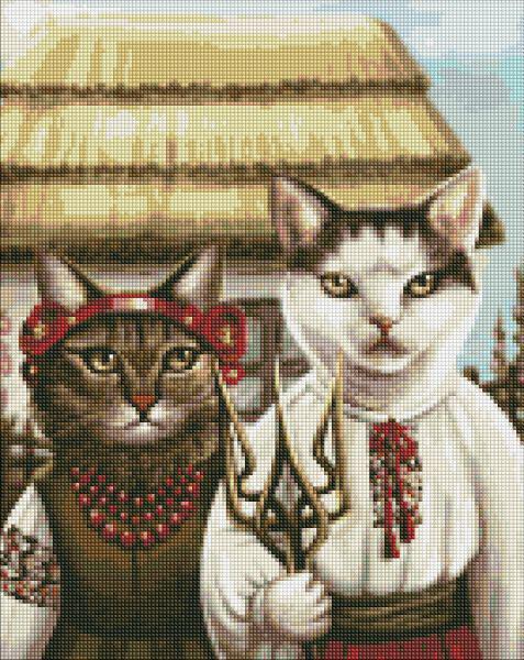 Алмазная мозаика на подрамнике Идейка Кошачья готика 40x50 см (AMO7453)