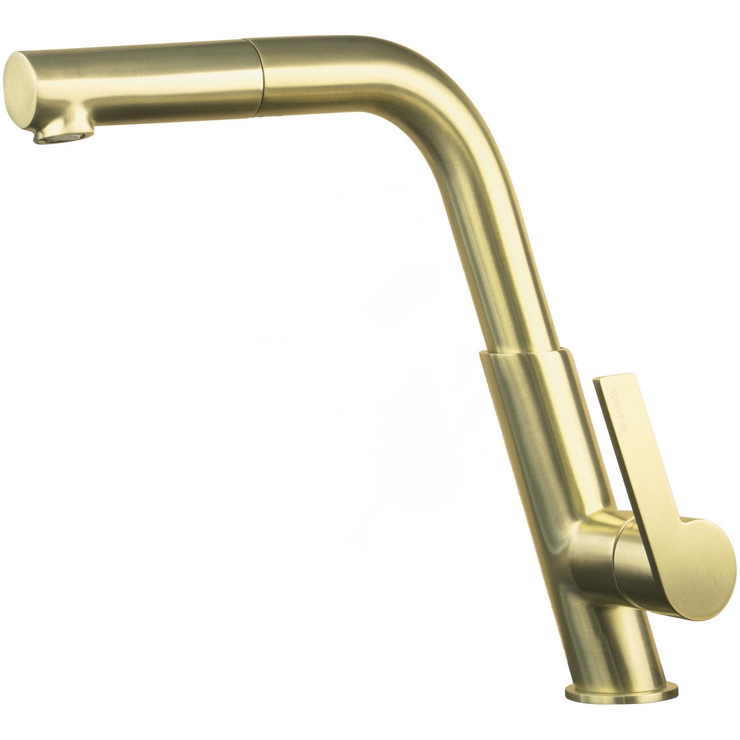 Смеситель для кухни Deante Silia BQS_R73M с видвижной лейкой Золотой (205691)