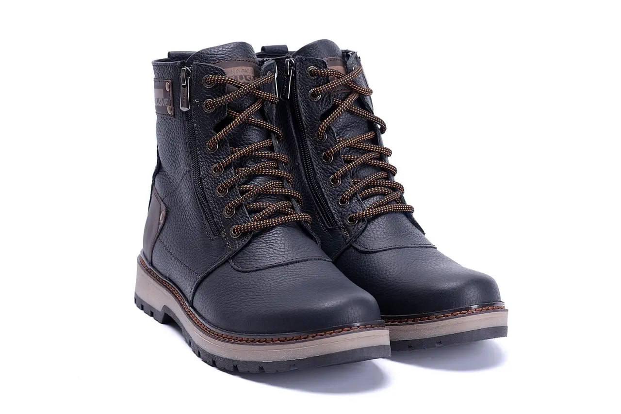 Сапоги зимние мужские кожаные ZG Flotar Military р. 40 26 см Черный (28542349) - фото 2