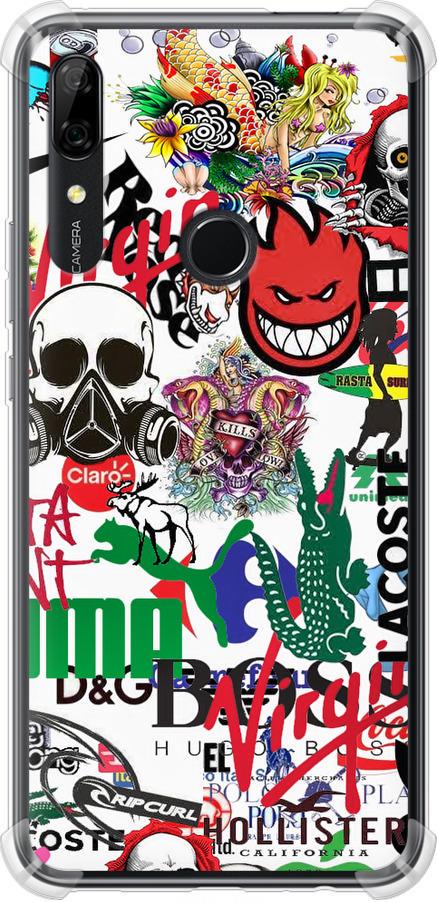 Чехол на Huawei Y9 Prime 2019 Many different logos (4022sp-1736-42517)