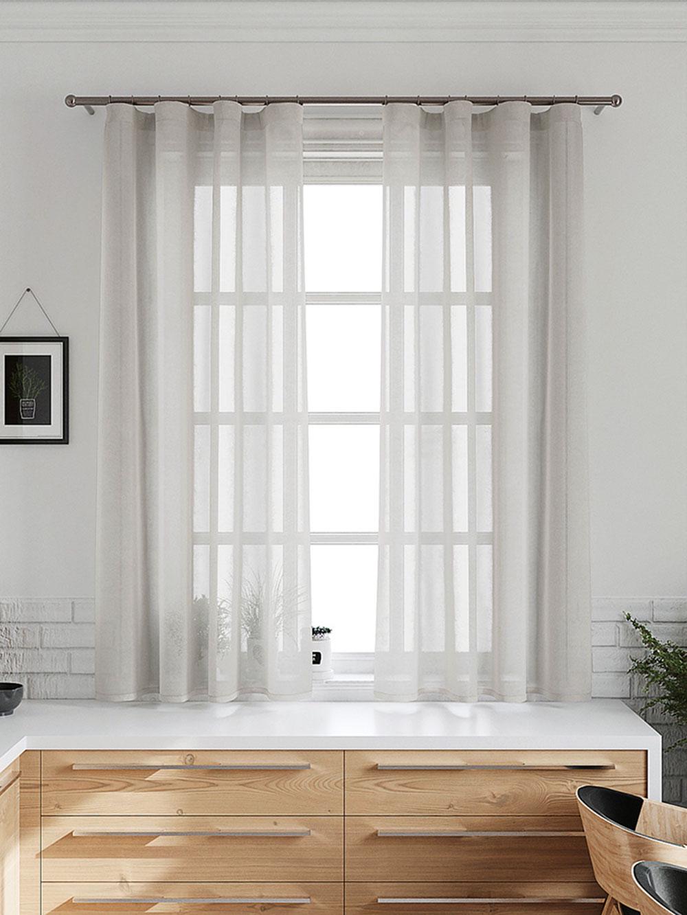 Комплект тюлей Pivdenne короткая вуаль 140х170 см 2 шт. Серый (60006-170)