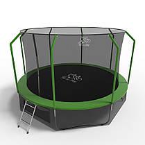 Батут FitToSky з внутрішньою сіткою та драбинкою 374 см Зелений - фото 2 Батут FitToSky з внутрішньою сіткою та драбинкою 374 см Зелений - фото 2