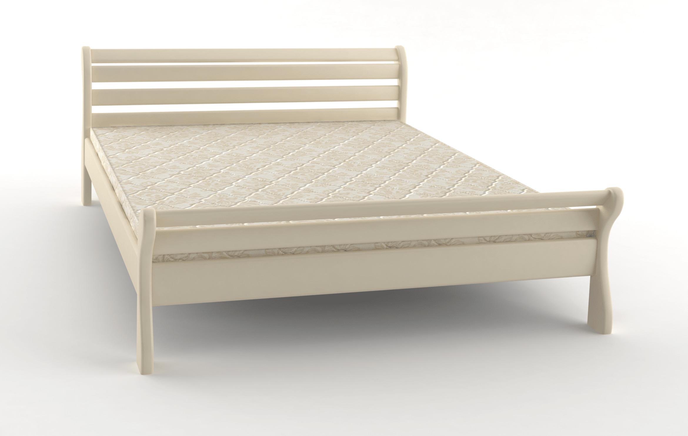 Кровать классическая двуспальная MebiGrand Верона из массива сосны 180х200 см Айвори (23446)