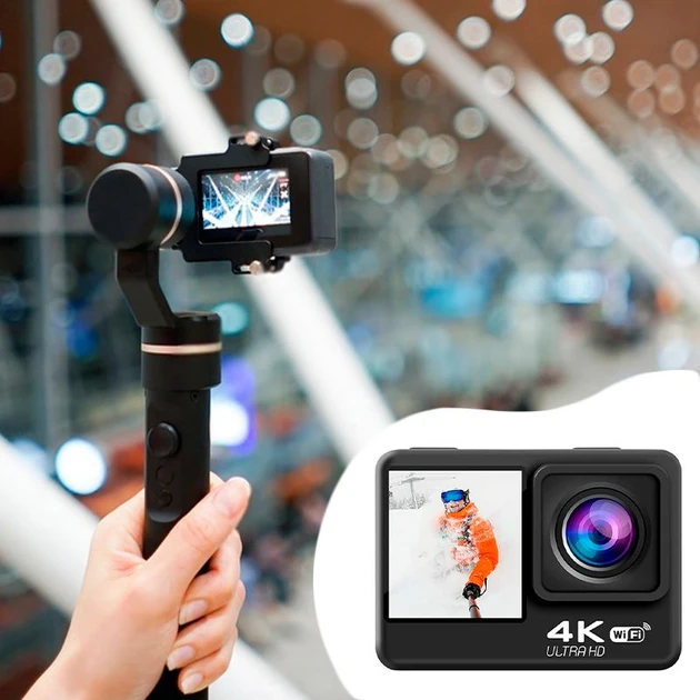 Экшн-камера спортивная Q80 с двумя дисплеями и пультом (9464) - фото 10