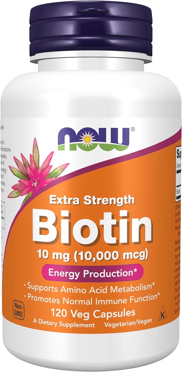 Биотин NOW Biotin 10000 mcg 120 vcaps