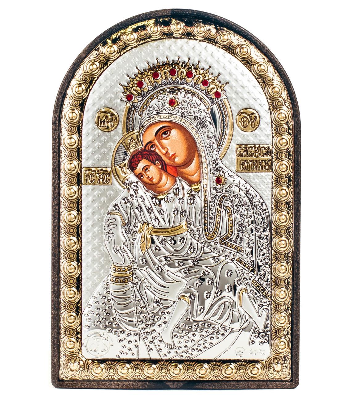 Ікона Кикская Милостива Мати Божа арочної форми на пластиковій основі 10х14 см
