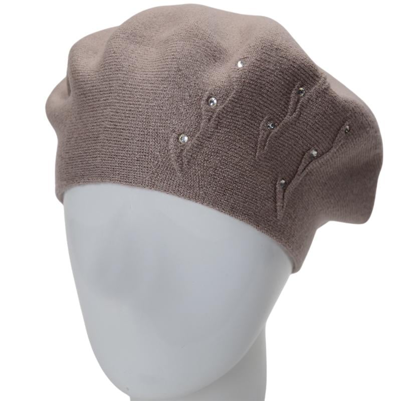 Берет жіночий подвійний Novita ФЛОРІНА віскозний універсальний Горіховий (295514)