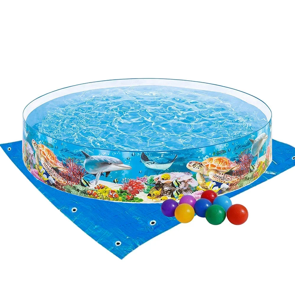 Бассейн детский каркасный круглый Intex 58472-2 244х46 см с шариками 10 шт. подстилкой Разноцветный (147-9-58472-2)