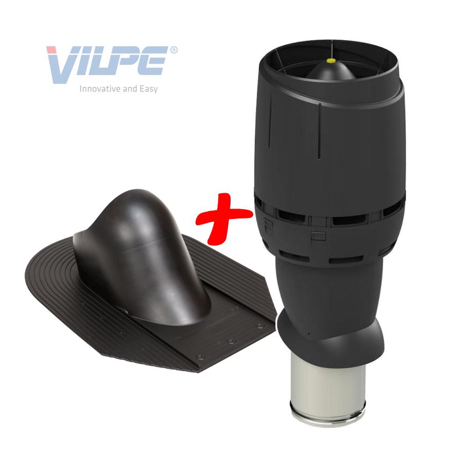 Выход вентиляционный Vilpe FLOW для битумной черепицы утепленный Ø 160 мм 500 мм 9005 Черный (30111330) - фото 4