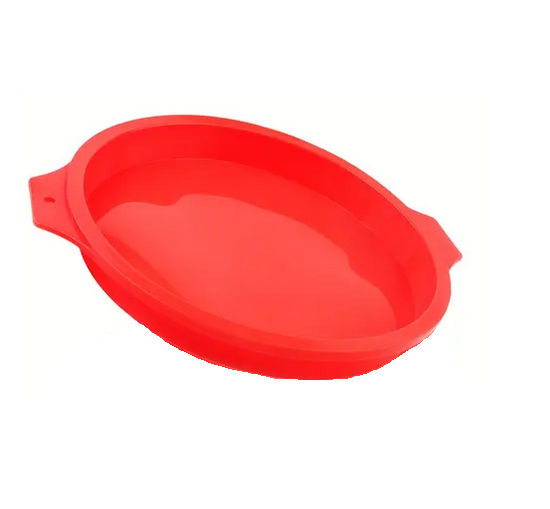 Форма силіконова кругла для пирогів та тортів з ручками 20 см Червоний (SAM-08911)