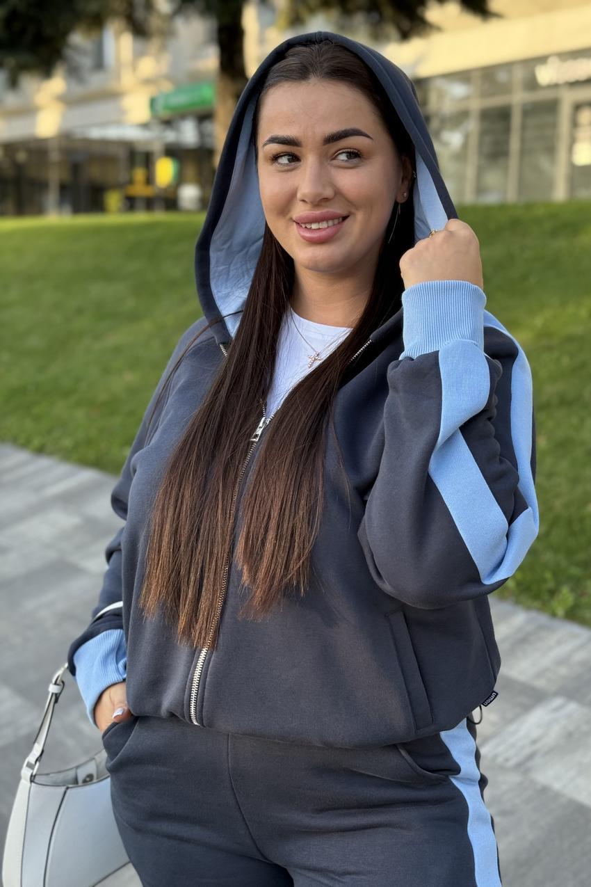 Костюм М207.4 на замке с капюшоном с начесом M Синий (1015-1-61) - фото 3 Костюм М207.4 на замке с капюшоном с начесом M Синий (1015-1-61) - фото 3