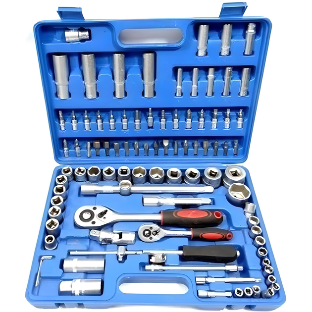 Набір інструментів автомобільний із хром-ванадієвої сталі 94 предмети у кейсі Синій (116061)