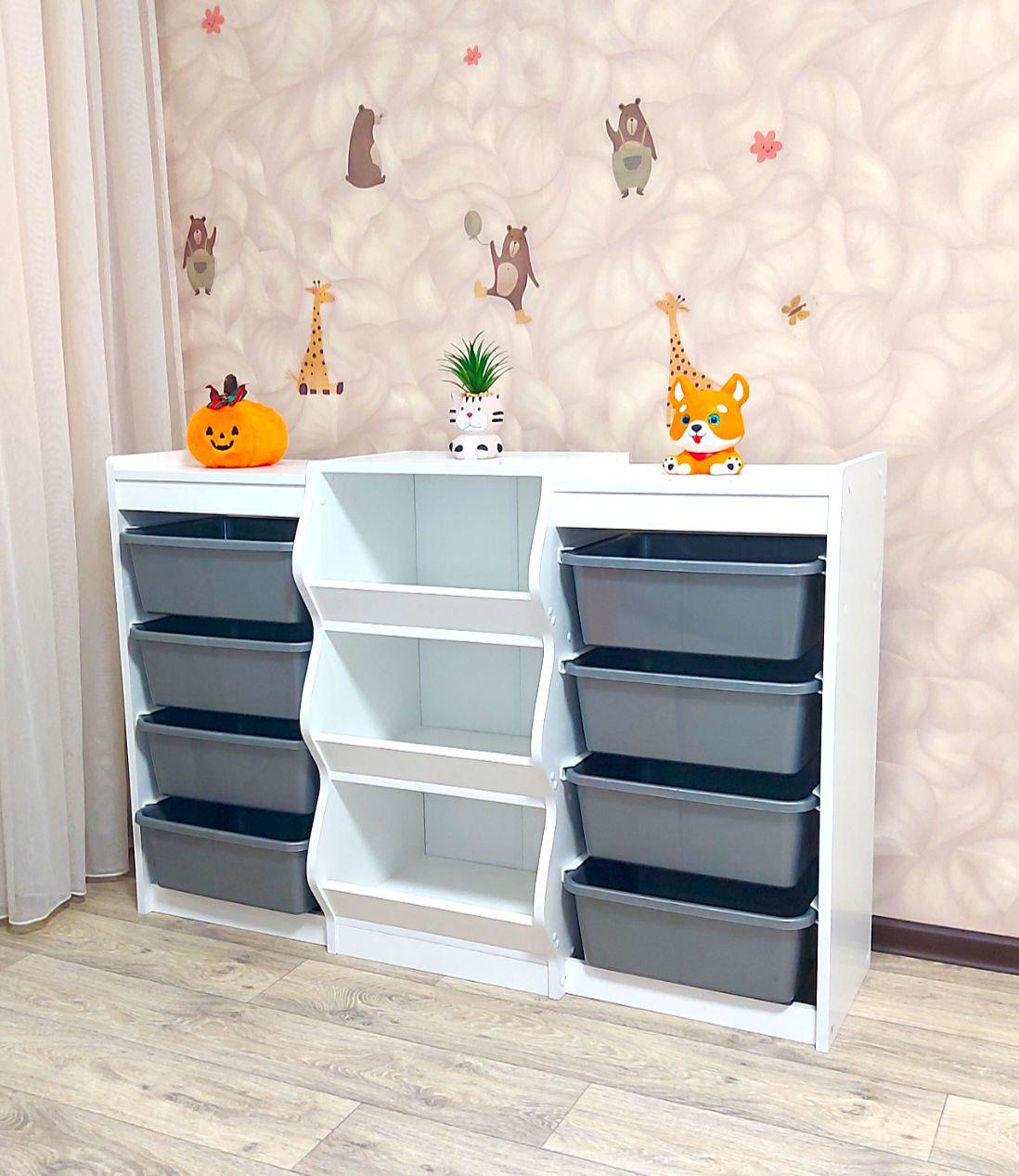 Органайзер для детских игрушек 2в1 с контейнерами и полками - фото 2 Органайзер для детских игрушек 2в1 с контейнерами и полками - фото 2