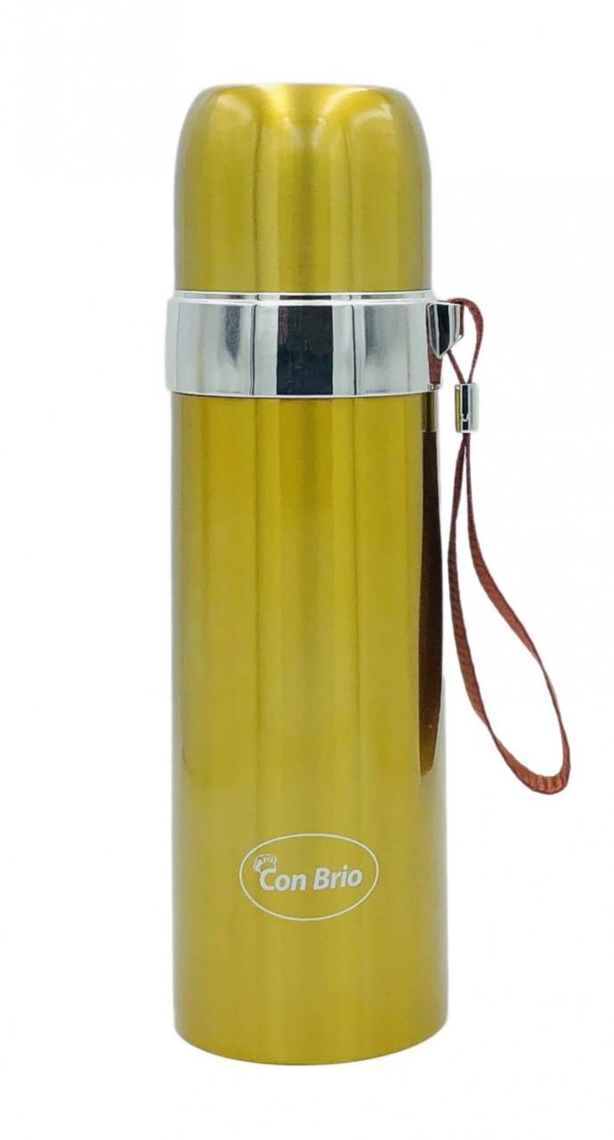 Термос питьевой Con Brio из нержавеющей стали 0,5 л Золотистый (CB-382)