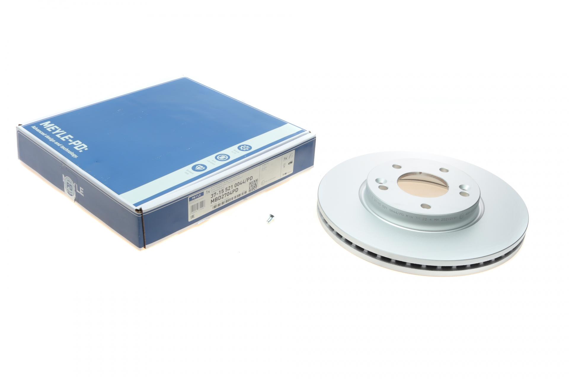 Гальмівний диск передній MEYLE для Hyundai i30 III 16-/Kia Cee'd/Pro Cee'd 18- 288x25 мм (37-15 521 0044/PD)