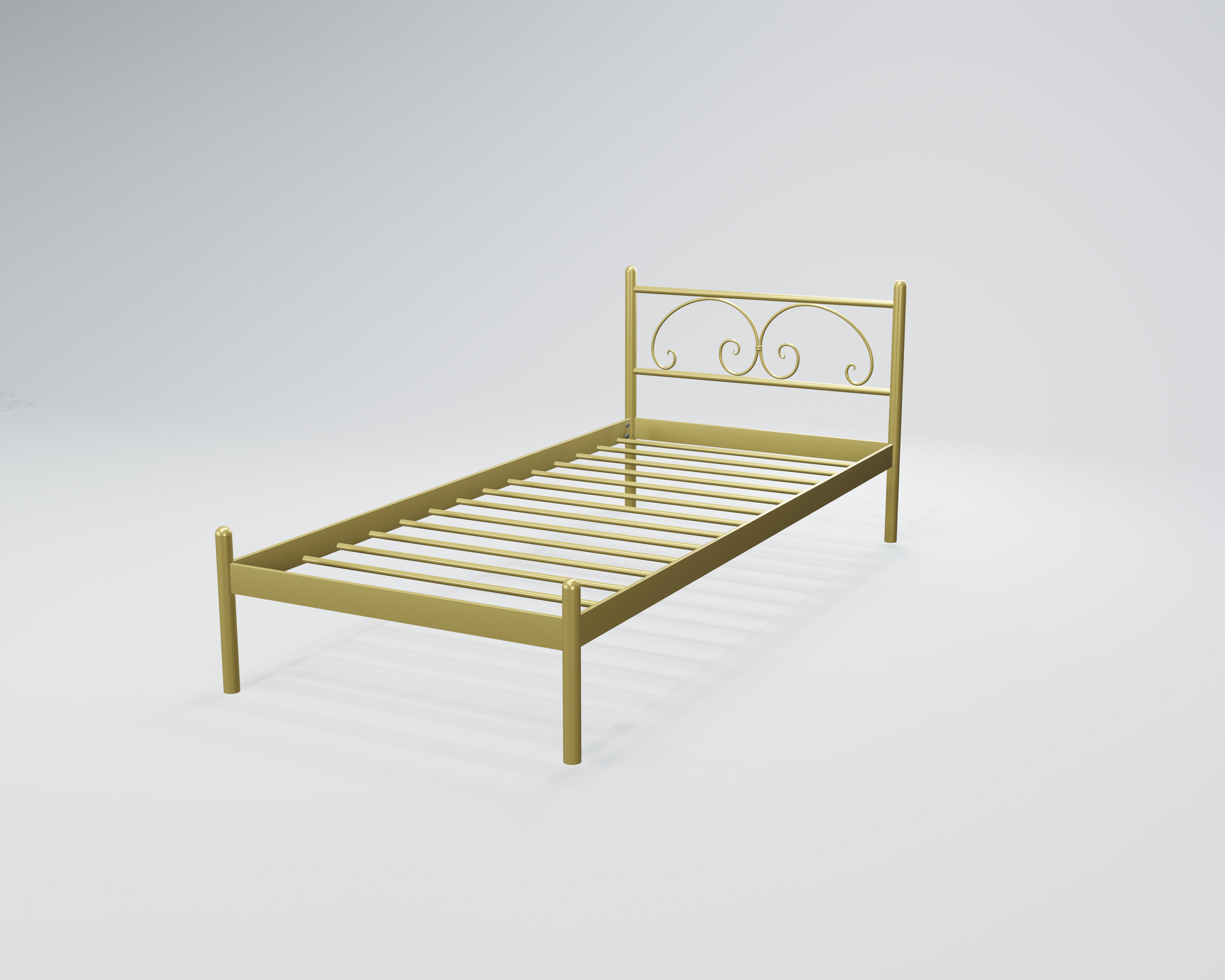 Кровать металлическая Иберис Мини 90x190 см Золотой